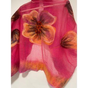 Vintage Silk Fuchsia Floral Shrug